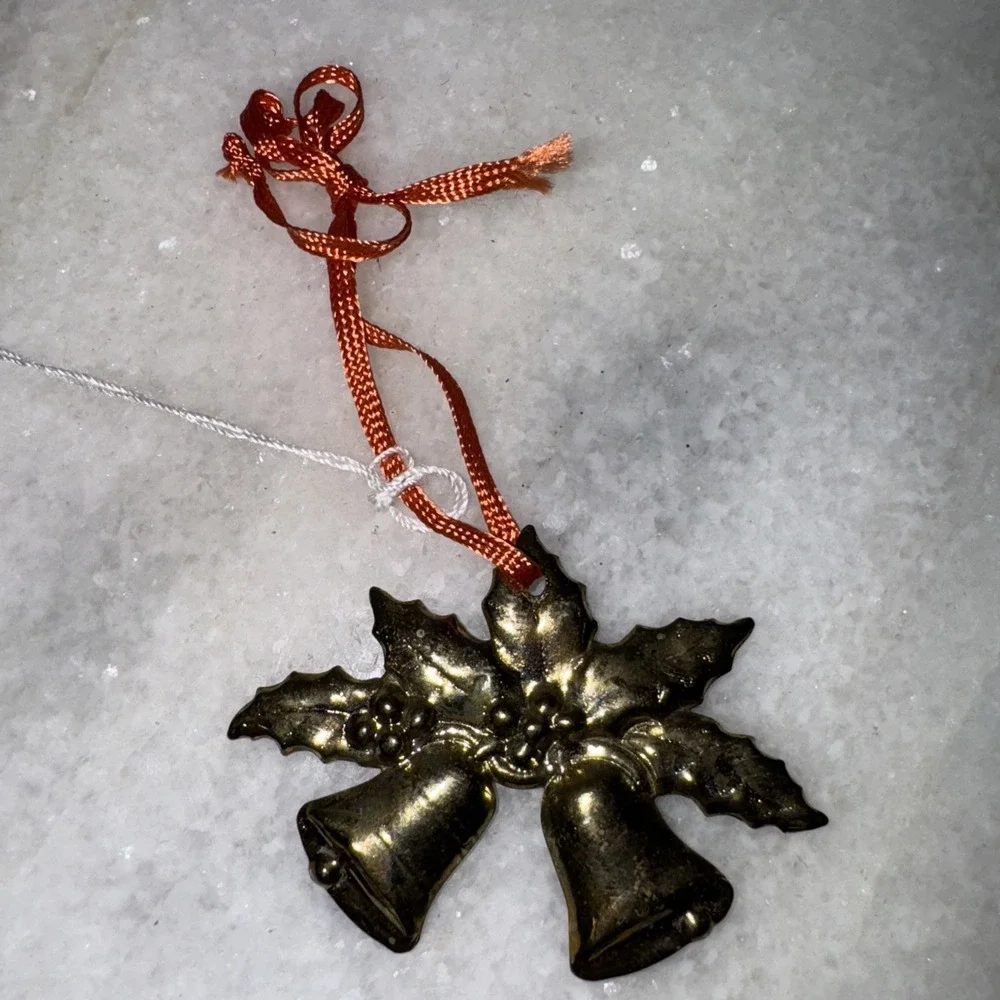 Brass‎ Holly/bells Ornament